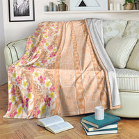 Orange Chiffon Aloha Hawaii Tiki Blanket Tropical Plumeria - Seamless Style LT14 Orange - Polynesian Pride