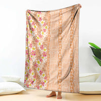 Orange Chiffon Aloha Hawaii Tiki Blanket Tropical Plumeria - Seamless Style LT14 - Polynesian Pride
