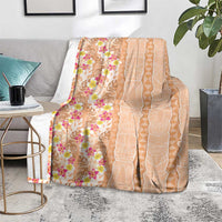 Orange Chiffon Aloha Hawaii Tiki Blanket Tropical Plumeria - Seamless Style LT14 - Polynesian Pride
