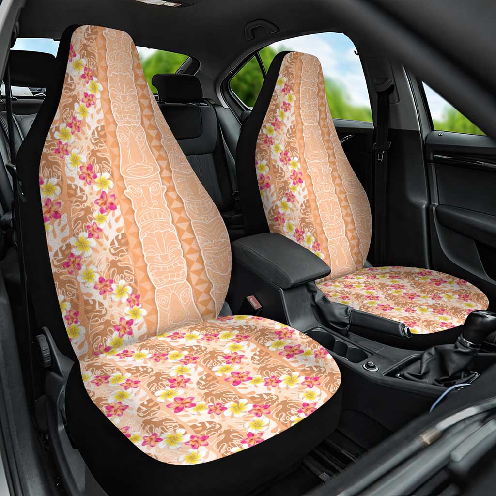 Orange Chiffon Aloha Hawaii Tiki Car Seat Cover Tropical Plumeria - Seamless Style LT14 One Size Orange - Polynesian Pride