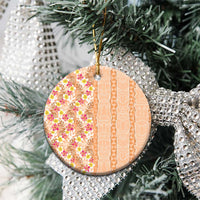 Orange Chiffon Aloha Hawaii Tiki Ceramic Ornament Tropical Plumeria - Seamless Style LT14 - Polynesian Pride