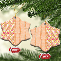Orange Chiffon Aloha Hawaii Tiki Ceramic Ornament Tropical Plumeria - Seamless Style LT14 Snow Flake Orange - Polynesian Pride