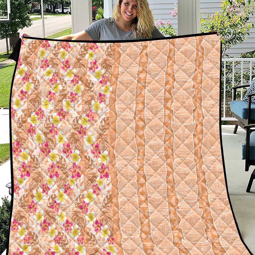 Orange Chiffon Aloha Hawaii Tiki Quilt Tropical Plumeria - Seamless Style LT14 Orange - Polynesian Pride