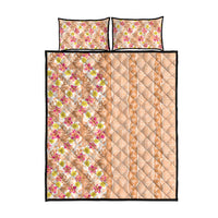 Orange Chiffon Aloha Hawaii Tiki Quilt Bed Set Tropical Plumeria - Seamless Style LT14 - Polynesian Pride