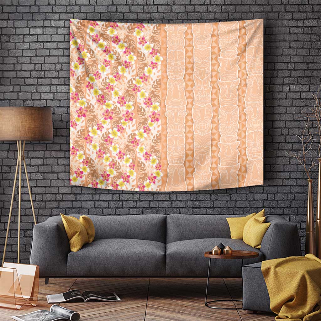 Orange Chiffon Aloha Hawaii Tiki Tapestry Tropical Plumeria - Seamless Style LT14 Orange - Polynesian Pride