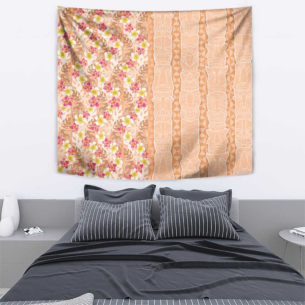 Orange Chiffon Aloha Hawaii Tiki Tapestry Tropical Plumeria - Seamless Style LT14 - Polynesian Pride