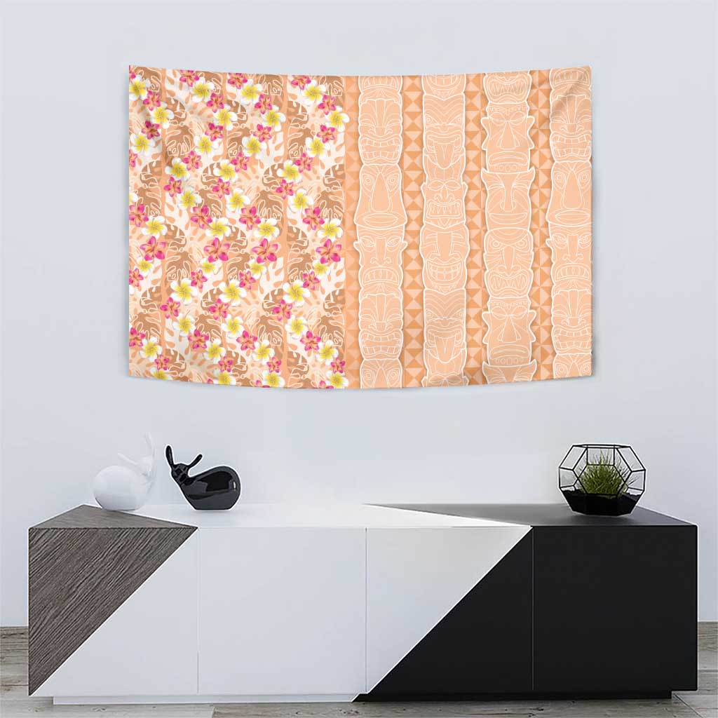Orange Chiffon Aloha Hawaii Tiki Tapestry Tropical Plumeria - Seamless Style LT14 - Polynesian Pride