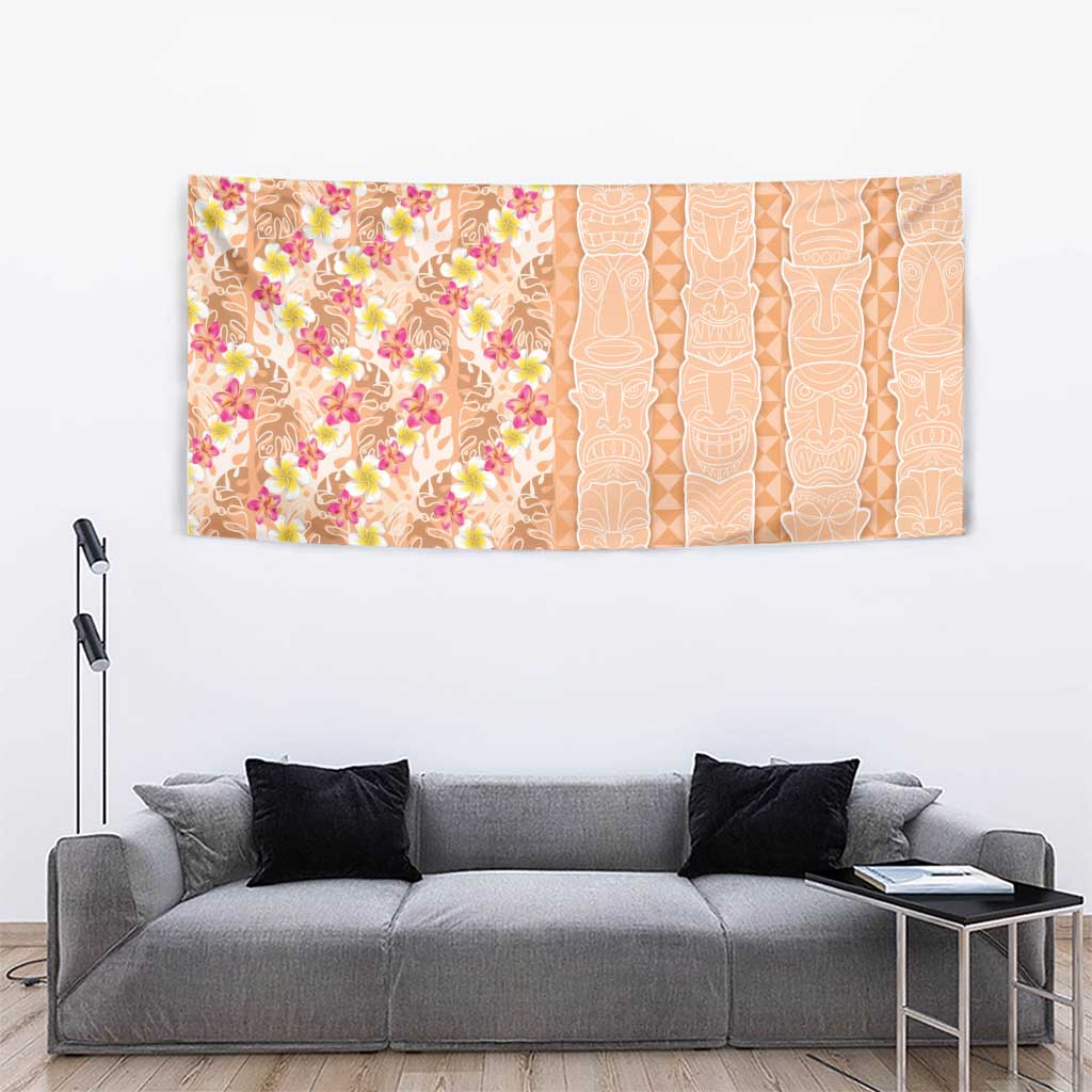 Orange Chiffon Aloha Hawaii Tiki Tapestry Tropical Plumeria - Seamless Style LT14 - Polynesian Pride