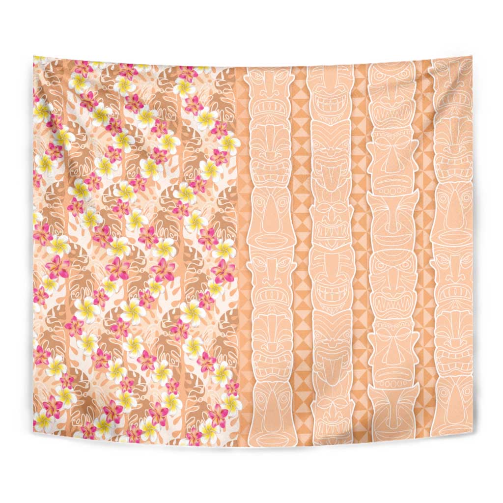 Orange Chiffon Aloha Hawaii Tiki Tapestry Tropical Plumeria - Seamless Style LT14 - Polynesian Pride
