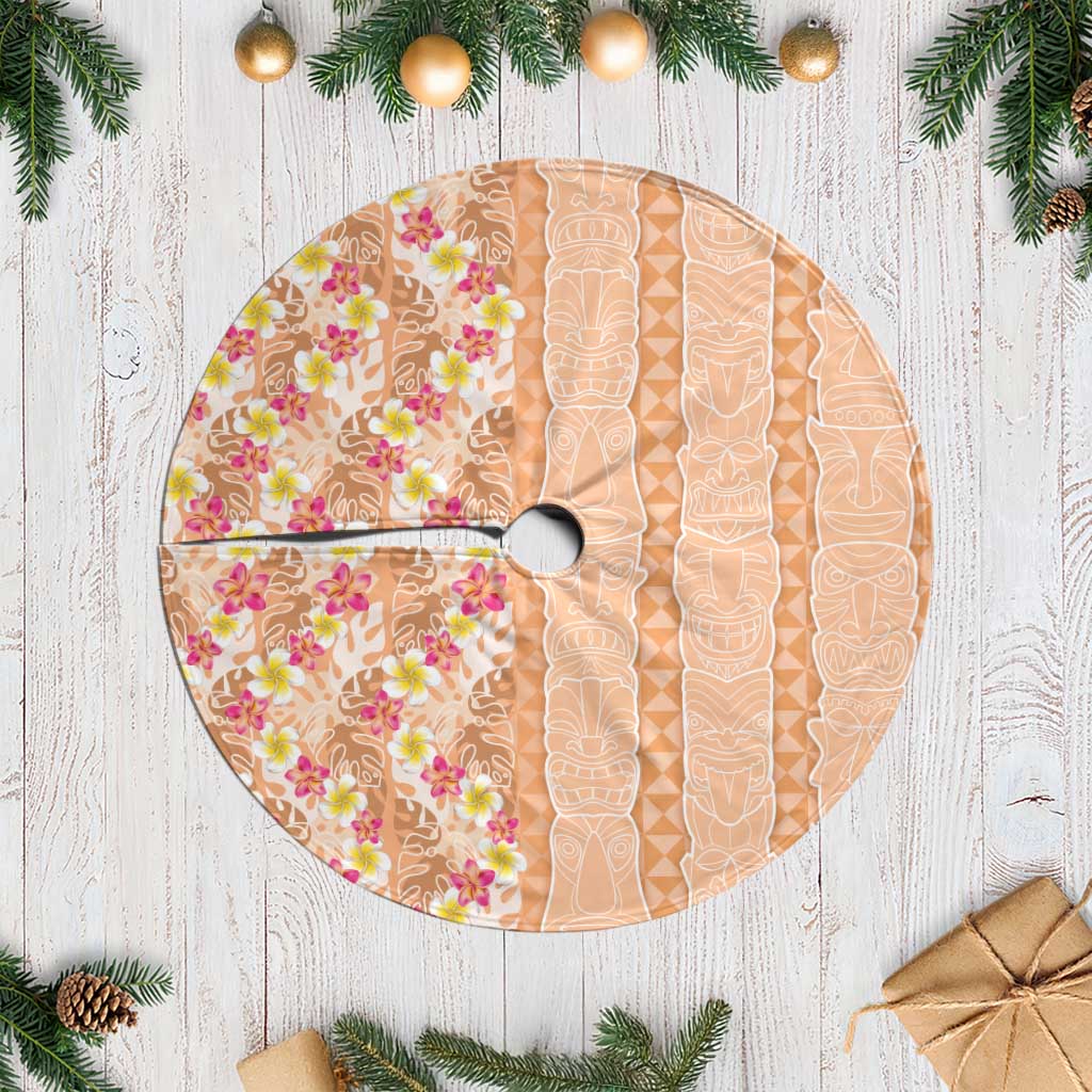 Orange Chiffon Aloha Hawaii Tiki Tree Skirt Tropical Plumeria - Seamless Style LT14 Casual Orange - Polynesian Pride