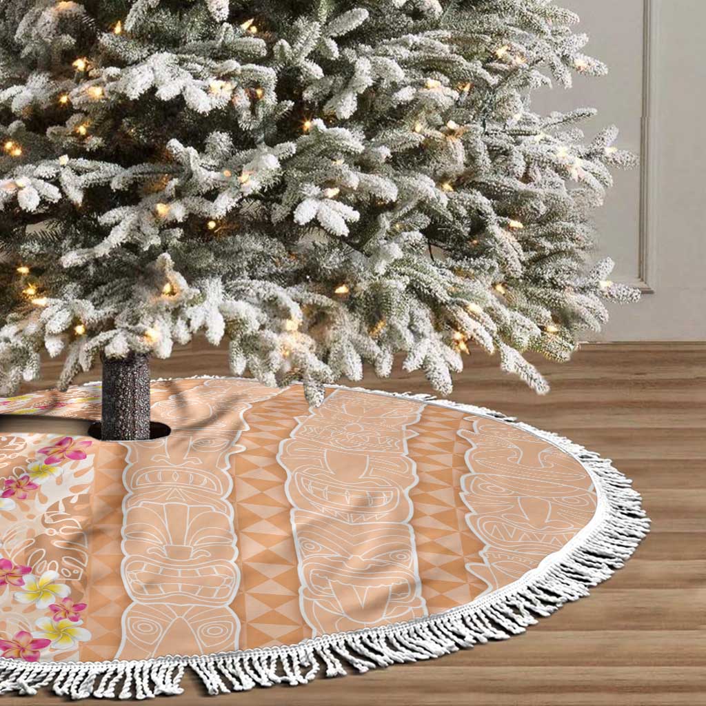 Orange Chiffon Aloha Hawaii Tiki Tree Skirt Tropical Plumeria - Seamless Style LT14 - Polynesian Pride
