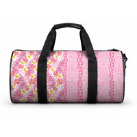 Pastel Magenta Aloha Hawaii Tiki Duffle Bag Tropical Plumeria - Seamless Style LT14 One size Magenta - Polynesian Pride