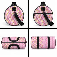 Pastel Magenta Aloha Hawaii Tiki Duffle Bag Tropical Plumeria - Seamless Style LT14 - Polynesian Pride