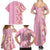 Pastel Magenta Aloha Hawaii Tiki Family Matching Summer Maxi Dress and Hawaiian Shirt Tropical Plumeria - Seamless Style