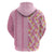 Pastel Magenta Aloha Hawaii Tiki Hoodie Tropical Plumeria - Seamless Style