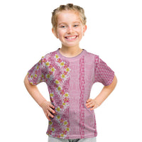 Pastel Magenta Aloha Hawaii Tiki Kid T Shirt Tropical Plumeria - Seamless Style LT14 Magenta - Polynesian Pride
