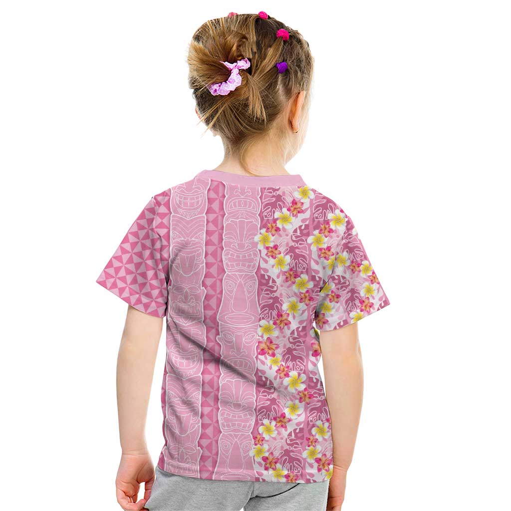 Pastel Magenta Aloha Hawaii Tiki Kid T Shirt Tropical Plumeria - Seamless Style LT14 - Polynesian Pride