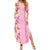 Pastel Magenta Aloha Hawaii Tiki Summer Maxi Dress Tropical Plumeria - Seamless Style