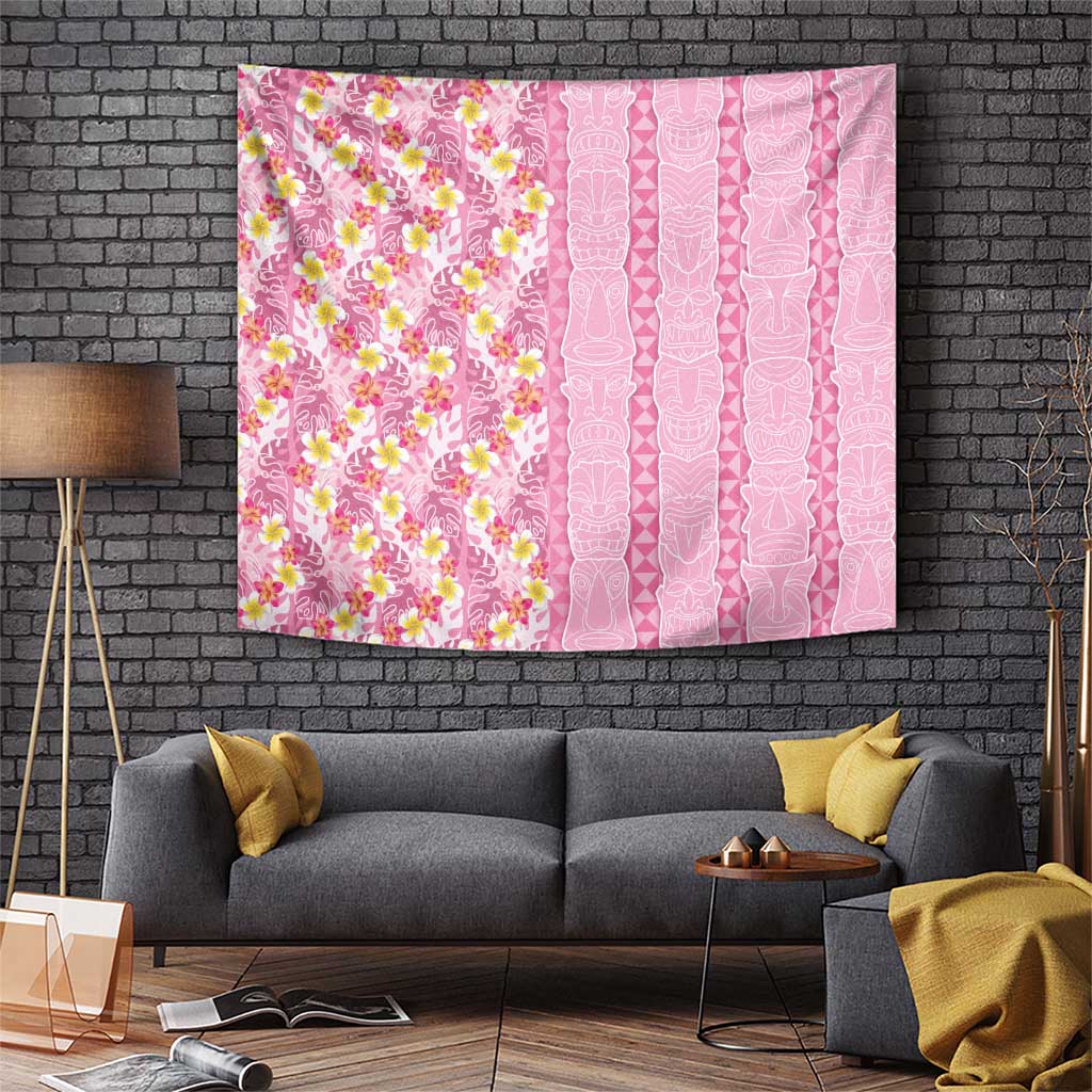 Pastel Magenta Aloha Hawaii Tiki Tapestry Tropical Plumeria - Seamless Style LT14 Magenta - Polynesian Pride