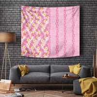 Pastel Magenta Aloha Hawaii Tiki Tapestry Tropical Plumeria - Seamless Style LT14 Magenta - Polynesian Pride