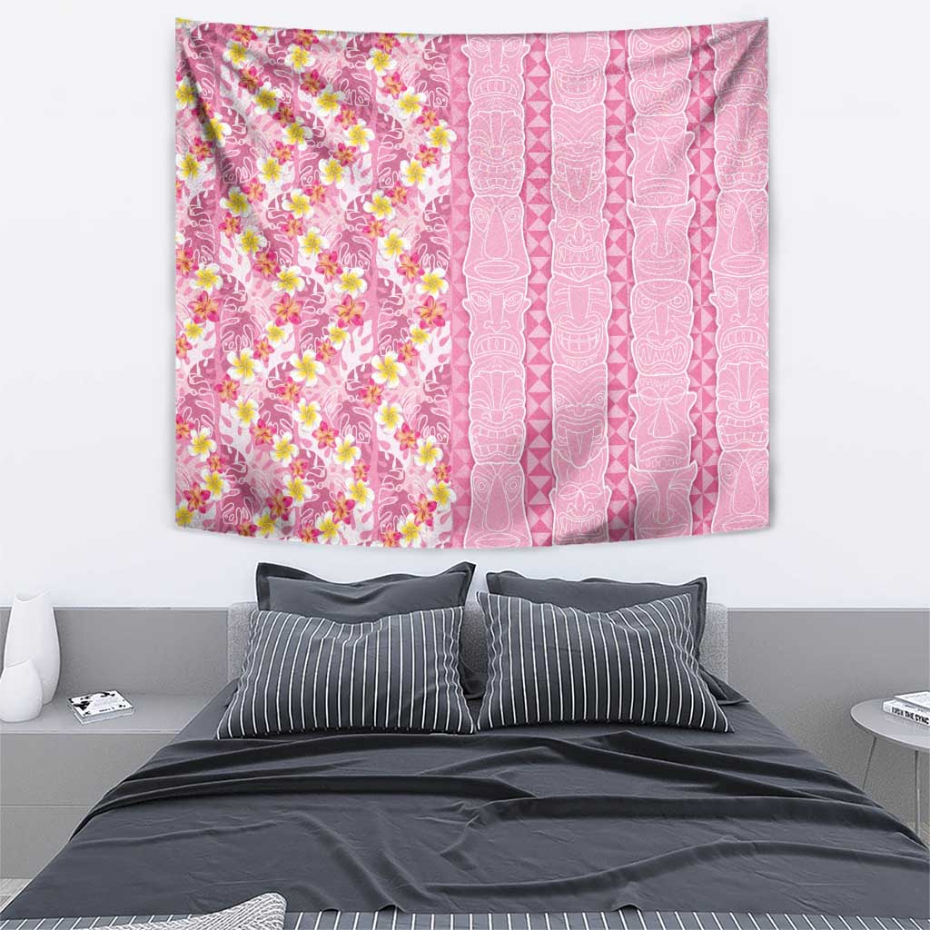 Pastel Magenta Aloha Hawaii Tiki Tapestry Tropical Plumeria - Seamless Style LT14 - Polynesian Pride