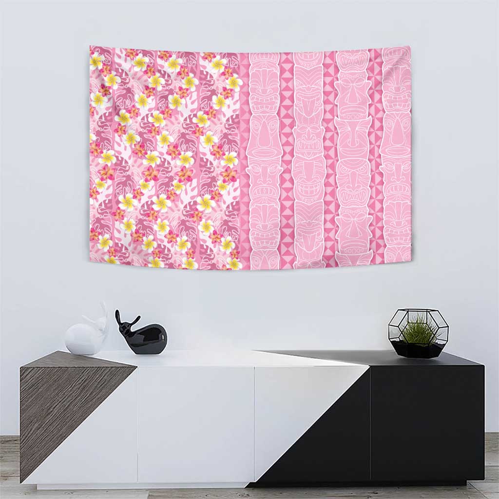 Pastel Magenta Aloha Hawaii Tiki Tapestry Tropical Plumeria - Seamless Style LT14 - Polynesian Pride