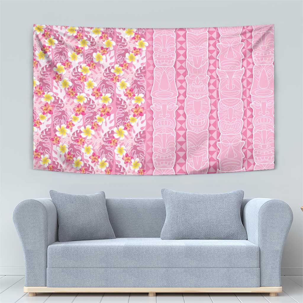 Pastel Magenta Aloha Hawaii Tiki Tapestry Tropical Plumeria - Seamless Style LT14 - Polynesian Pride