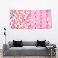 Pastel Magenta Aloha Hawaii Tiki Tapestry Tropical Plumeria - Seamless Style LT14 - Polynesian Pride