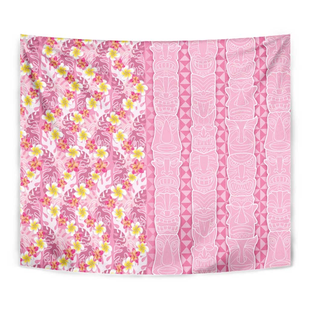 Pastel Magenta Aloha Hawaii Tiki Tapestry Tropical Plumeria - Seamless Style LT14 - Polynesian Pride