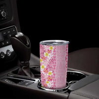 Pastel Magenta Aloha Hawaii Tiki Tumbler Cup Tropical Plumeria - Seamless Style LT14 - Polynesian Pride