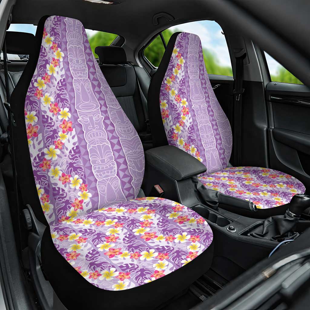 Lush Lilac Aloha Hawaii Tiki Car Seat Cover Tropical Plumeria - Seamless Style LT14 One Size Purple - Polynesian Pride