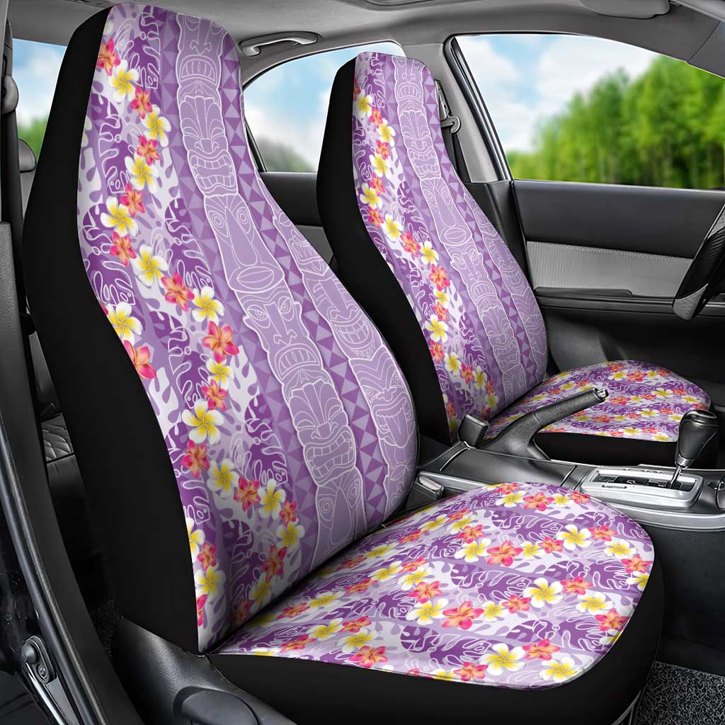 Lush Lilac Aloha Hawaii Tiki Car Seat Cover Tropical Plumeria - Seamless Style LT14 - Polynesian Pride