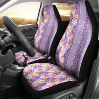 Lush Lilac Aloha Hawaii Tiki Car Seat Cover Tropical Plumeria - Seamless Style LT14 - Polynesian Pride
