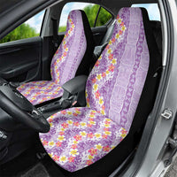 Lush Lilac Aloha Hawaii Tiki Car Seat Cover Tropical Plumeria - Seamless Style LT14 - Polynesian Pride