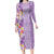 Lush Lilac Aloha Hawaii Tiki Family Matching Long Sleeve Bodycon Dress and Hawaiian Shirt Tropical Plumeria - Seamless Style