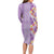 Lush Lilac Aloha Hawaii Tiki Family Matching Long Sleeve Bodycon Dress and Hawaiian Shirt Tropical Plumeria - Seamless Style