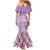 Lush Lilac Aloha Hawaii Tiki Family Matching Mermaid Dress and Hawaiian Shirt Tropical Plumeria - Seamless Style