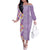 Lush Lilac Aloha Hawaii Tiki Family Matching Off The Shoulder Long Sleeve Dress and Hawaiian Shirt Tropical Plumeria - Seamless Style