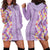 Lush Lilac Aloha Hawaii Tiki Hoodie Dress Tropical Plumeria - Seamless Style