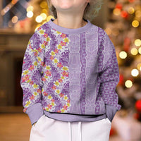 Lush Lilac Aloha Hawaii Tiki Kid Ugly Christmas Sweater Tropical Plumeria - Seamless Style LT14 - Polynesian Pride