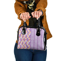 Lush Lilac Aloha Hawaii Tiki Shoulder Handbag Tropical Plumeria - Seamless Style LT14 One Size Purple - Polynesian Pride