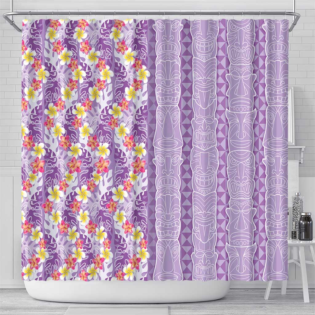 Lush Lilac Aloha Hawaii Tiki Shower Curtain Tropical Plumeria - Seamless Style LT14 - Polynesian Pride