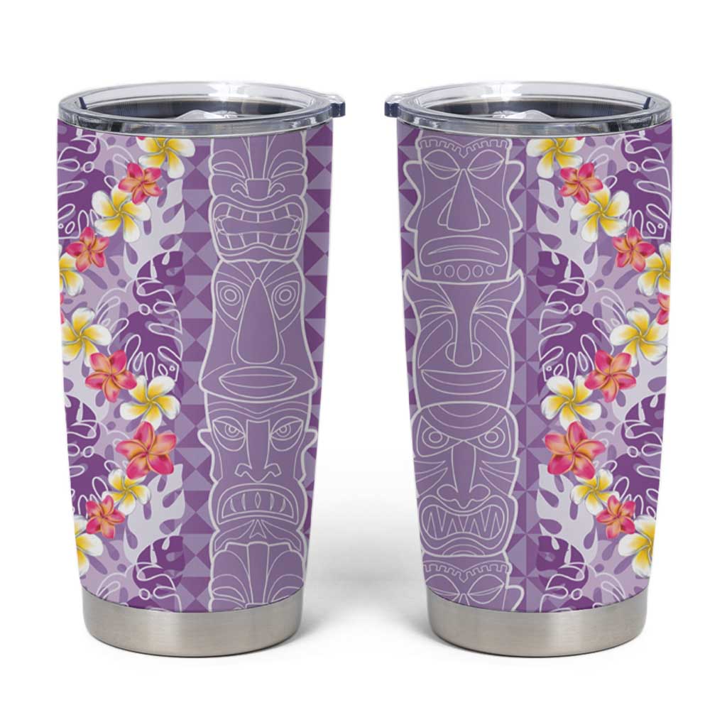 Lush Lilac Aloha Hawaii Tiki Tumbler Cup Tropical Plumeria - Seamless Style LT14 Purple - Polynesian Pride