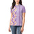 Lush Lilac Aloha Hawaii Tiki Women Polo Shirt Tropical Plumeria - Seamless Style