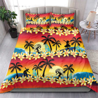 Tropical Islands Sunset Hawaii Bedding Set Go Surfing With Hula Girl - Summer Vibes LT14 - Polynesian Pride