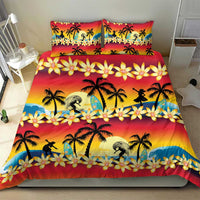 Tropical Islands Sunset Hawaii Bedding Set Go Surfing With Hula Girl - Summer Vibes LT14 - Polynesian Pride
