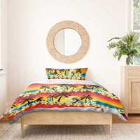 Tropical Islands Sunset Hawaii Bedding Set Go Surfing With Hula Girl - Summer Vibes LT14 - Polynesian Pride