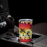 Tropical Islands Sunset Hawaii Tumbler Cup Go Surfing With Hula Girl - Summer Vibes LT14 - Polynesian Pride