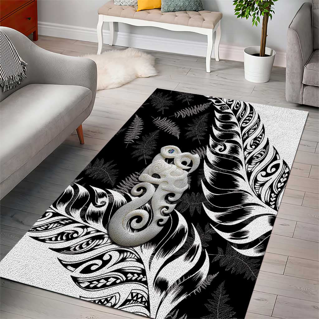 Aotearoa Manaia NZ Maori Silver Fern Area Rug LT14 - Polynesian Pride