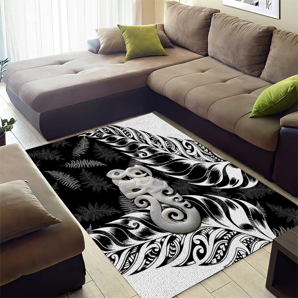 Aotearoa Manaia NZ Maori Silver Fern Area Rug LT14 - Polynesian Pride